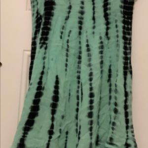 Boutique blue (turquoise)and black tied dyed dress with spaghetti straps